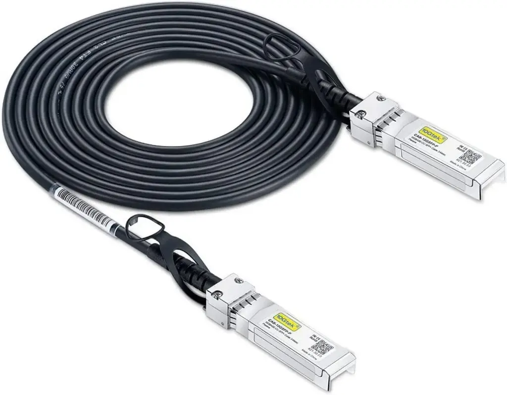 10Gtek® Cavo SFP+ 10G 2m - 10GBASE-CU Passivo Direct Attach Copper Twinax SFP+ Cable Compatibile per Cisco SFP-H10GB-CU2M, Ubiquiti, Netgear, D-Link, TP-Link, Zyxel, QNAP Nas, Mikrotik, Open Switch 